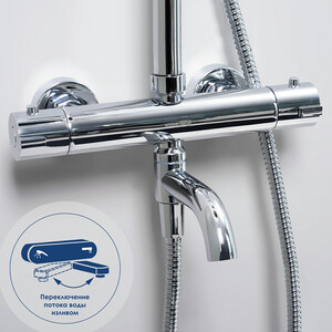 Душевая система Wasserkraft с термостатом, хром (A18801 Thermo)