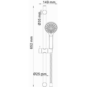 Душевой гарнитур Wasserkraft хром (A064)