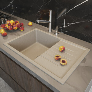 Кухонная мойка Mixline ML-GM19 NEW бежевая 328