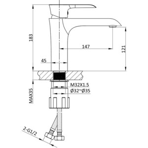Смеситель для раковины Vincea Esse черный (VBF-1E1MB)