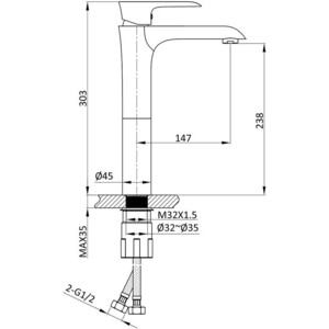 Смеситель для раковины Vincea Esse хром (VBF-1E2CH)