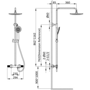 Душевая система Vincea Desire с термостатом, хром (VSFS-1D0TCH)