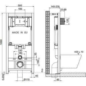 Инсталляция для унитаза OLI 80 ECO Sanitarblock механическая (886914)
