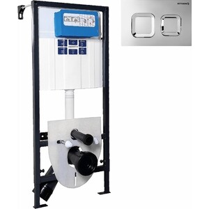 Инсталляция для унитаза Bettoserb Sava Fix Slim с клавишей смыва Smart хром глянец (312922)