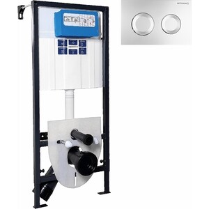 Инсталляция для унитаза Bettoserb Sava Fix Slim с клавишей смыва Cool хром матовый (312917)