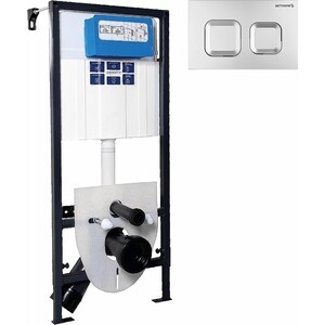 Инсталляция для унитаза Bettoserb Sava Fix Slim с клавишей смыва Smart хром матовый (312921)