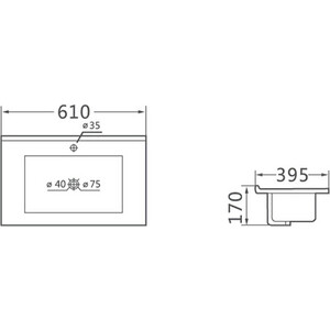 Раковина мебельная Vincea 61х39 белая (VBS-13960S1)