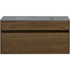 Тумба с раковиной Vincea Chiara 100х43 T.Oak, раковина серая (VMC-2C100TO, VCB-13100G)