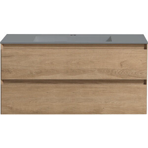 Тумба с раковиной Vincea Luka 100х47 N.Oak, раковина серая (VMC-2L100NO, VCB-13100G)