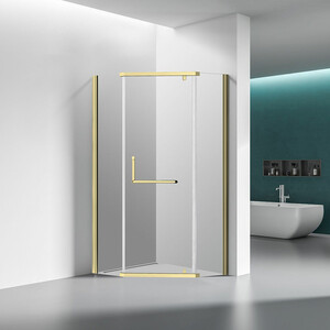 Душевой уголок Veconi Rovigo RV-36G 90x90 прозрачный, брашированное золото (RV36G-90-01-C5)