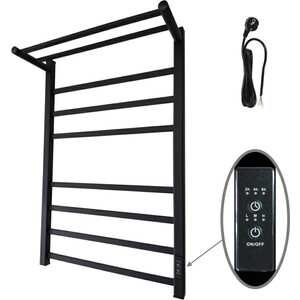 Полотенцесушитель электрический Маргроид В81-10 50x80 правый, с полкой, черный матовый (8110-8050-1083-9005R)