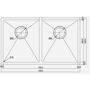 Кухонная мойка Seaman Eco Marino SME-745D.A Steel Satin