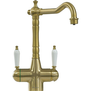 Смеситель для кухни Seaman Visconti с подключением фильтра, светлое золото (SSL-7517-LG)