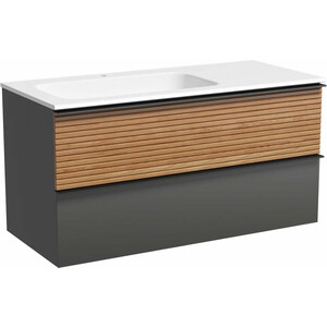 Тумба с раковиной Sancos Delta 100х45 левая, дуб красный/графит (DL100LGR, CN7014)