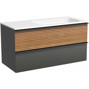 Тумба с раковиной Sancos Delta 100х45 правая, дуб красный/графит (DL100RGR, CN7015)