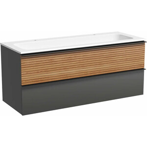 Тумба с раковиной Sancos Delta 120х45 дуб красный/графит (DL120GR, CN7016)