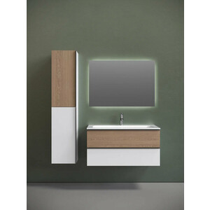 Тумба с раковиной Sancos Delta 100х45 дуб светлый/белый (DL100W, CN7013)