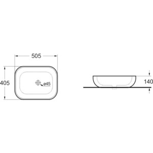 Раковина-чаша Vincea 50х40 антрацит матовый (VBS-101MA)