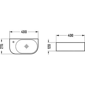 Раковина накладная Vincea 40х21 левая, белая (VBS-506L)