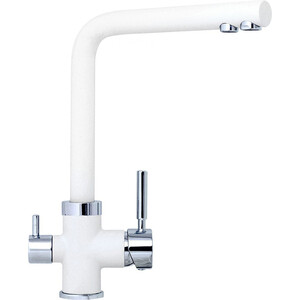 Смеситель для кухни TopZero Alphons 07 CR с подключением фильтра, белый/хром