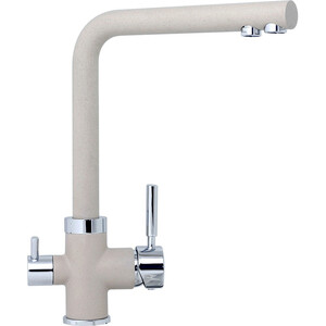 Смеситель для кухни TopZero Alphons 08 CR с подключением фильтра, бежевый/хром