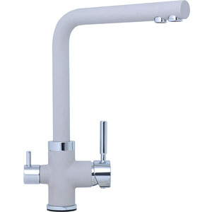 Смеситель для кухни TopZero Alphons 38 CR с подключением фильтра, белый/хром