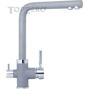 Смеситель для кухни TopZero Alphons 49 CR с подключением фильтра, серый/хром
