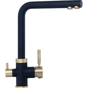 Смеситель для кухни TopZero Alphons 10 BR с подключением фильтра, черный/бронза