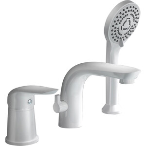 Смеситель на борт ванны Orange Otto на 3 отверстия, белый (M22-333w)