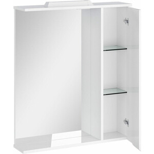 Зеркало-шкаф Sanstar Bianca 70х75 с подсветкой, белый (165.1-2.5.1.)