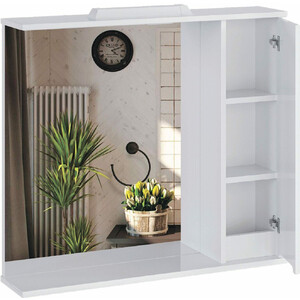 Зеркало-шкаф Sanstar Адель 80х70 с подсветкой, белый (176.1-2.4.1.)