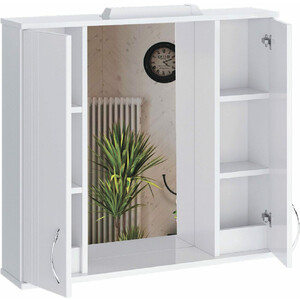 Зеркало-шкаф Sanstar Вольга 80х75 с подсветкой, белый (23.1-2.4.1.)