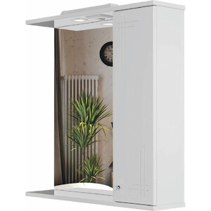 Зеркало-шкаф Sanstar Июнь 70х75 с подсветкой, белый (6.1-2.4.1.)