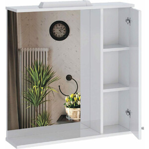 Зеркало-шкаф Sanstar Июнь 70х75 с подсветкой, белый (6.1-2.4.1.)