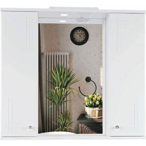 Зеркало-шкаф Sanstar Июнь 80х75 с подсветкой, белый (7.1-2.4.1.)