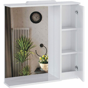 Зеркало-шкаф Sanstar Квадро 70х70 с подсветкой, белый (146.1-2.4.1.)