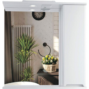 Зеркало-шкаф Sanstar Модена 70х75 с подсветкой, белый (175.1-2.4.1.АДЕ)