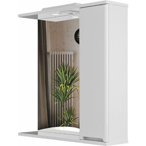 Зеркало-шкаф Sanstar Модена 70х75 с подсветкой, белый (175.1-2.4.1.АДЕ)