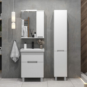 Зеркало-шкаф Sanstar Ориана 60х75 с подсветкой, белый (278.1-2.4.1.)