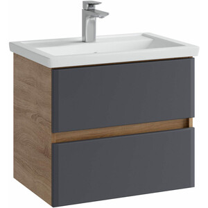Тумба под раковину Sanstar Инфинити 60х40 дуб сонома светлый/графит софт (392.1-1.4.1.)