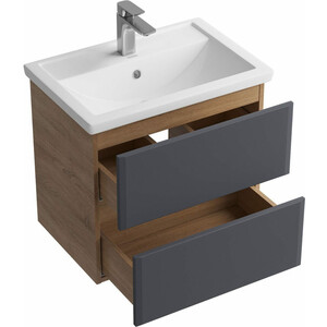 Тумба под раковину Sanstar Инфинити 60х40 дуб сонома светлый/графит софт (392.1-1.4.1.)