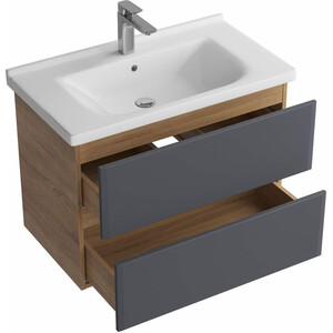 Тумба под раковину Sanstar Инфинити 80х45 дуб сонома светлый/графит софт (396.1-1.4.1.)
