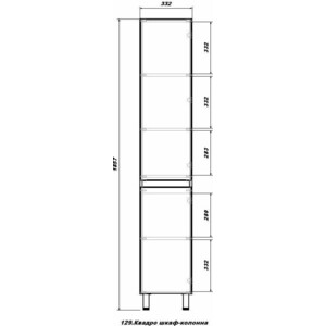 Пенал Sanstar Квадро 35х185 белый (129.1-3.4.1.)
