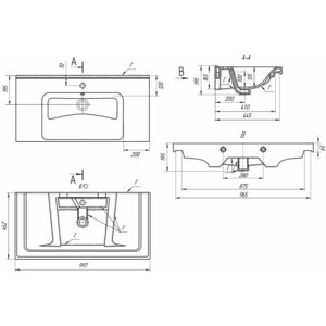 Раковина мебельная Sanstar Dreja Гармония 100 (4660018641259)