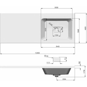 Раковина мебельная Sanstar Madera Камилла 120 правая (4627173210010)