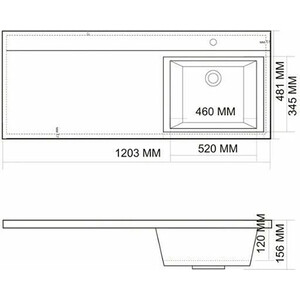 Раковина мебельная Sanstar Andrea Космос 120 правая (4680028070344)