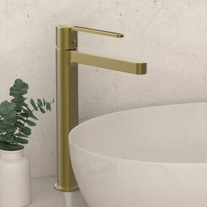 Смеситель для раковины Vincea Rondo брашированное золото (VBF-1R2BG)