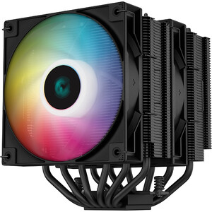 Кулер для процессора DeepCool AG620 BK ARGB (LGA1200/1700/115X/AM5/AM4, TDP 260W, PWM, ARGB Fan 2x120mm, 6 теп. труб) (R-AG620-BKANMN-G-2)