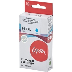 Картридж Sakura 3YL81AE (№912XL Cyan) для HP, голубой, 10,5 мл., 825 к.