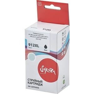 Картридж Sakura 3YL84AE (№912XL Black) для HP, черный, 30 мл., 825 к.